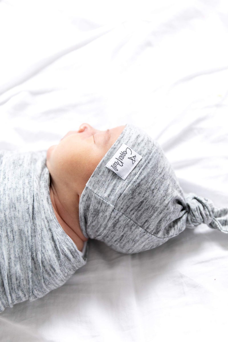 Copper Pearl Baby Beanie Hat Top Knot Stretchy Soft River 0-4mo - Image 4